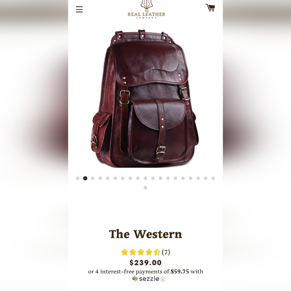 Leather backpack - Picture 5 of 5